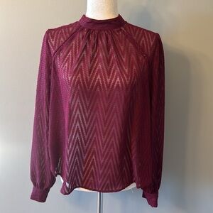 Free People Wine Transparent Top